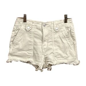 SO Ivory Shorts Junior Size 7/28w High Rise Cut Off Stretch